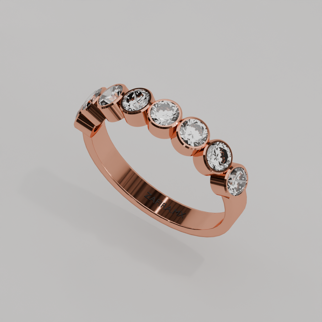 Media Churumbela BEZEL de 3.5mm Diamante Labgrown- Abril - Churumbela de Oro (10k, 14k, 18k) y Moissanitas