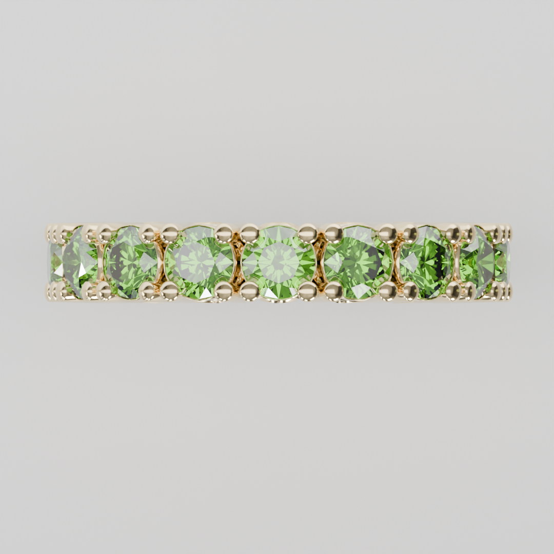 Anillo Churumbela Completa Peridoto Birthstone Agosto Claw (3.5mm) - Joyería Fina en Oro Sólido (10k, 14k, 18k) o Plata 0.925 — joyería hecha a mano por Zafira MX (foto 2)