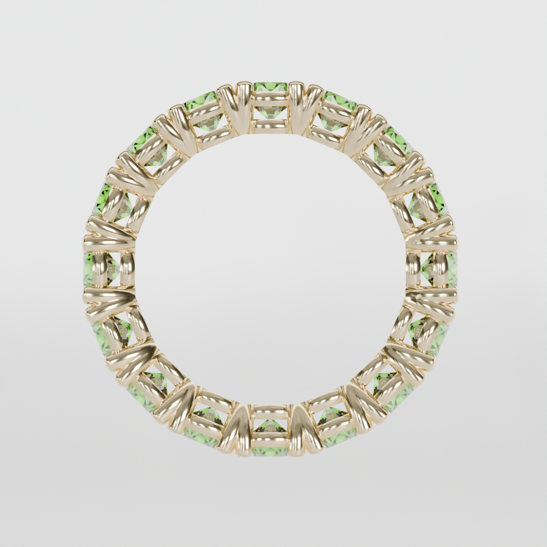 Anillo Churumbela Completa Peridoto Birthstone Agosto Claw (4.0mm) - Joyería Fina en Oro Sólido (10k, 14k, 18k) o Plata 0.925 — joyería hecha a mano por Zafira MX (foto 2)