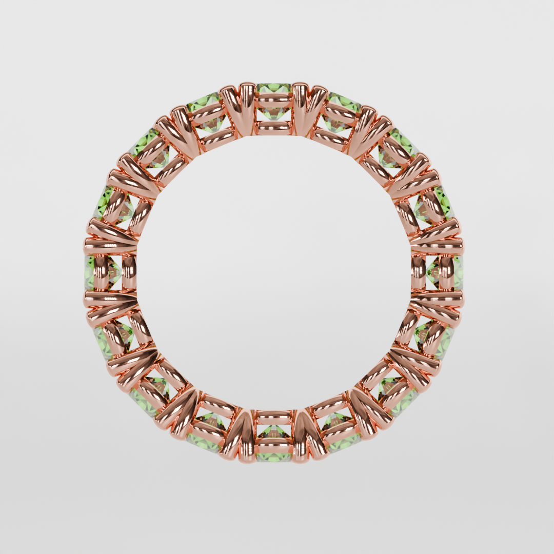 Anillo Churumbela Completa Peridoto Birthstone Agosto Claw (4.0mm) - Joyería Fina en Oro Sólido (10k, 14k, 18k) o Plata 0.925 — joyería hecha a mano por Zafira MX (foto 7)