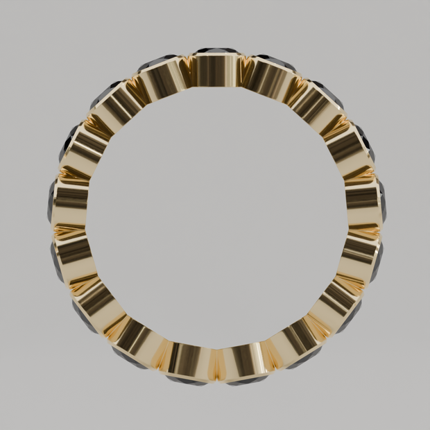 Churumbela Completa Zafiro BEZEL- Birthstone Septiembre - 3.5mm - Churumbela de Oro (10k, 14k, 18k) y Moissanitas