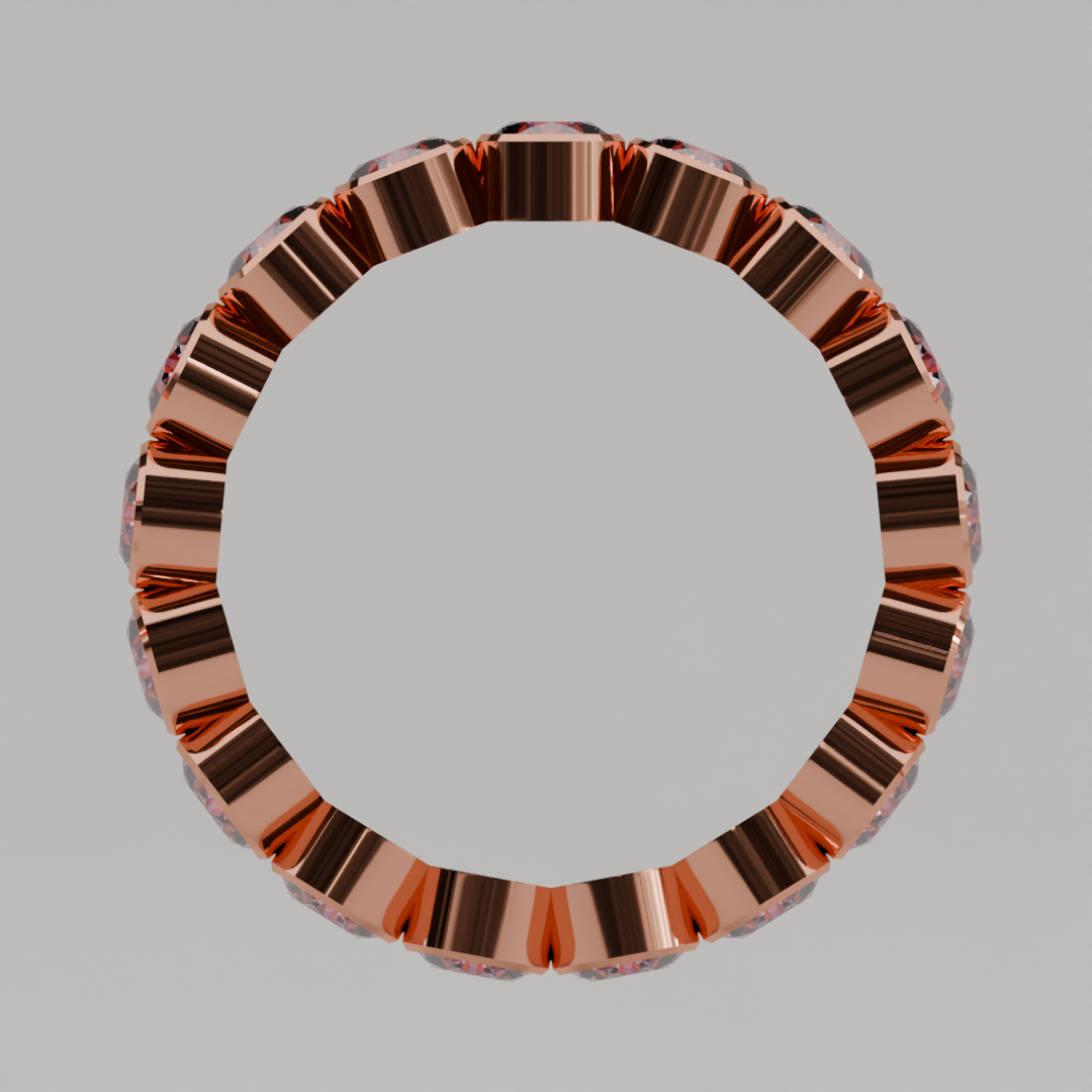 Churumbela Completa Turmalina Rosa BEZEL- Birthstone Octubre - 3.5mm - Churumbela de Oro (10k, 14k, 18k) y Moissanitas