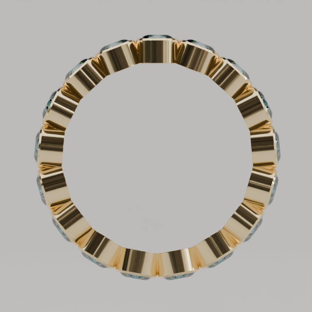 Churumbela Completa Topacio Azul BEZEL - Birthstone Diciembre -3.5mm - Churumbela de Oro (10k, 14k, 18k) y Moissanitas