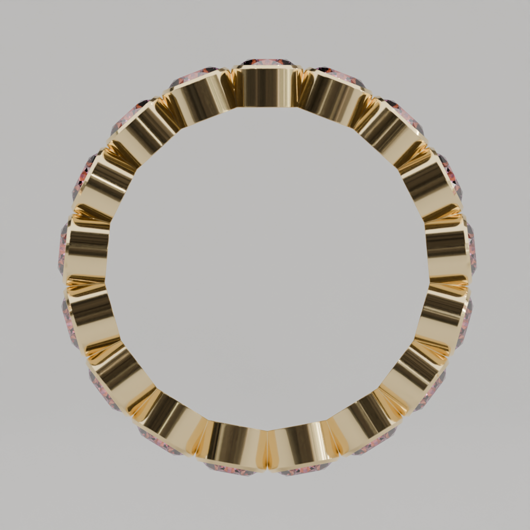 Churumbela Completa Turmalina Rosa BEZEL- Birthstone Octubre - 3.5mm - Churumbela de Oro (10k, 14k, 18k) y Moissanitas