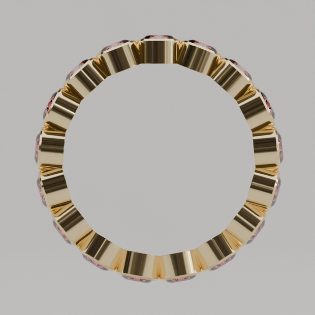 Churumbela Completa Turmalina Rosa BEZEL- Birthstone Octubre - 3.5mm - Churumbela de Oro (10k, 14k, 18k) y Moissanitas