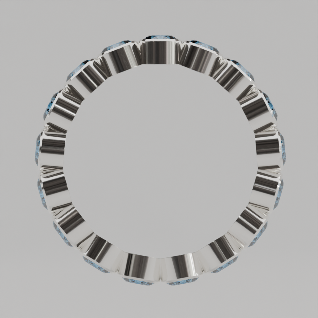 Churumbela Completa Topacio Azul BEZEL - Birthstone Diciembre -3.5mm - Churumbela de Oro (10k, 14k, 18k) y Moissanitas