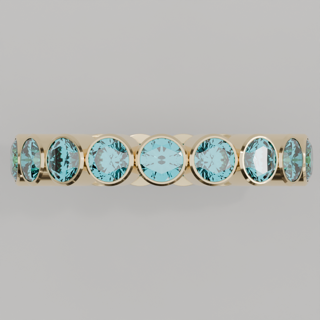 Media Churumbela Agua Marina BEZEL - Birthstone Marzo - 3.5mm