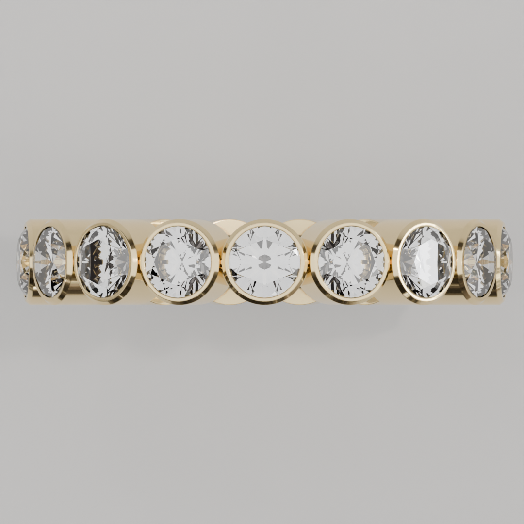 Churumbela Completa BEZEL de 3.5mm Diamante Natural - Abril - Churumbela de Oro (10k, 14k, 18k)