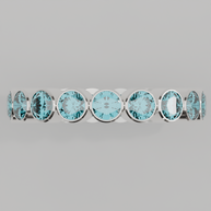 Media Churumbela Agua Marina BEZEL - Birthstone Marzo - 3.5mm