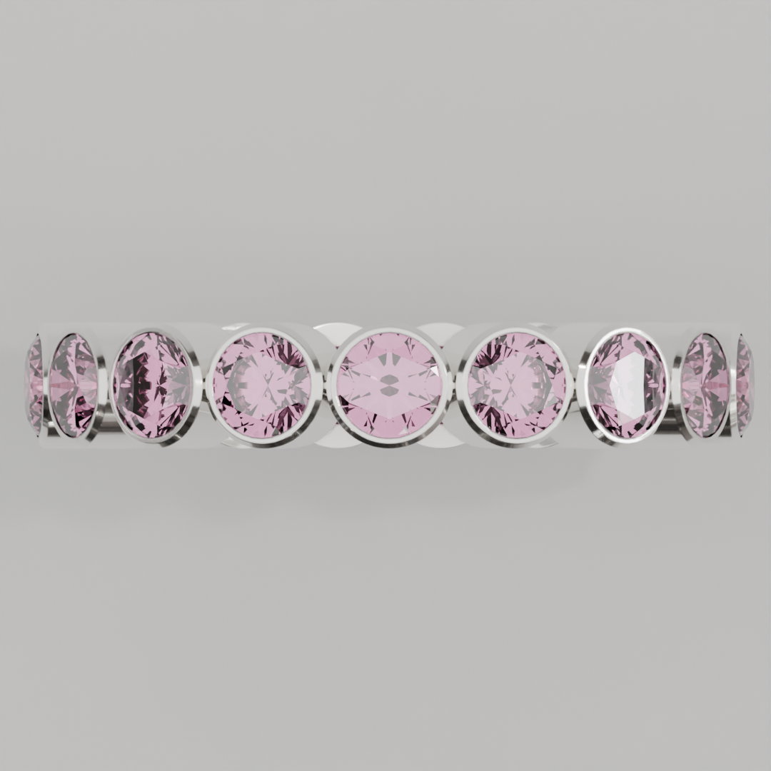 Churumbela Completa Turmalina Rosa BEZEL- Birthstone Octubre - 3.5mm