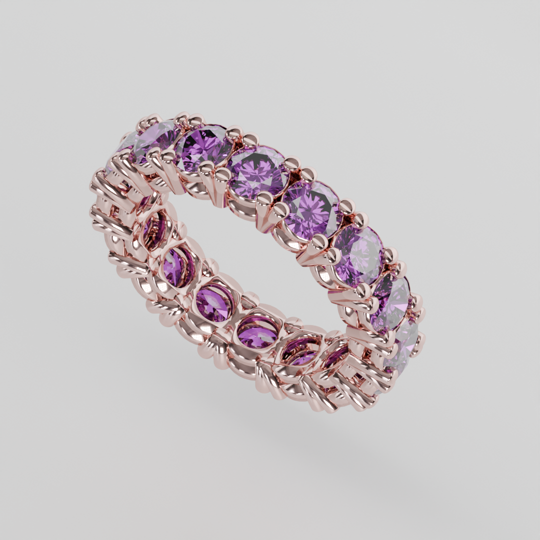 Churumbela Completa Amatista CLAW - Birthstone Febrero - 4.0mm — joyería hecha a mano por Zafira MX (foto 5)