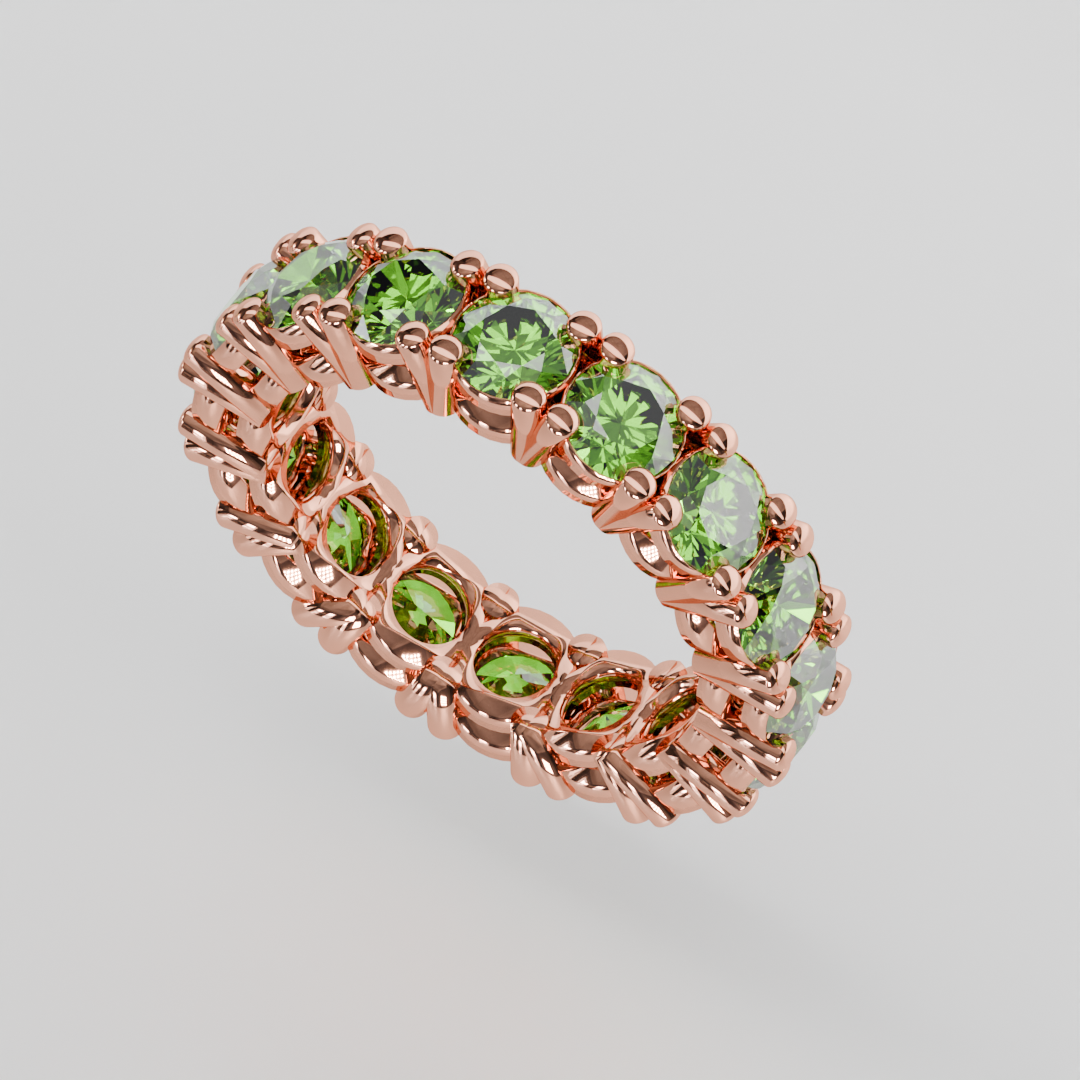 Anillo Churumbela Completa Peridoto Birthstone Agosto Claw (4.0mm) - Joyería Fina en Oro Sólido (10k, 14k, 18k) o Plata 0.925 — joyería hecha a mano por Zafira MX (foto 8)