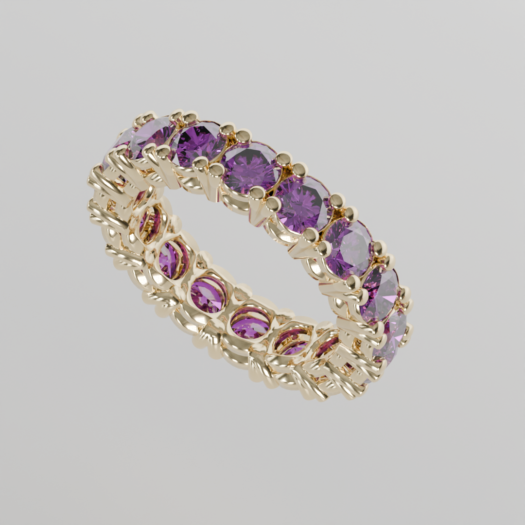 Churumbela Completa Amatista CLAW - Birthstone Febrero - 4.0mm — joyería hecha a mano por Zafira MX (foto 1)