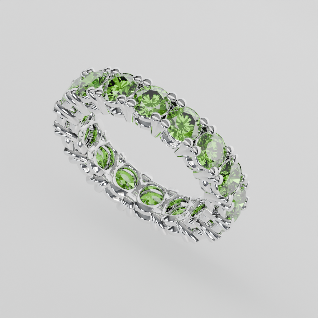 Anillo Churumbela Completa Peridoto Birthstone Agosto Claw (4.0mm) - Joyería Fina en Oro Sólido (10k, 14k, 18k) o Plata 0.925 — joyería hecha a mano por Zafira MX (foto 5)