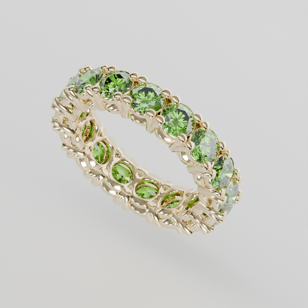 Anillo Churumbela Completa Peridoto Birthstone Agosto Claw (4.0mm) - Joyería Fina en Oro Sólido (10k, 14k, 18k) o Plata 0.925 — joyería hecha a mano por Zafira MX (foto 1)
