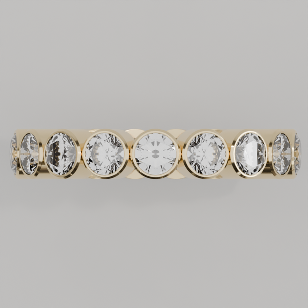 Churumbela Completa BEZEL de 3.5mm Diamante Labgrown - Abril - Churumbela de Oro (10k, 14k, 18k)