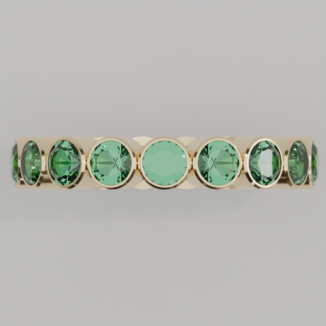 Churumbela Completa Esmeralda BEZEL- Birthstone Mayo - 3.5mm - Churumbela de Oro (10k, 14k, 18k) y Moissanitas