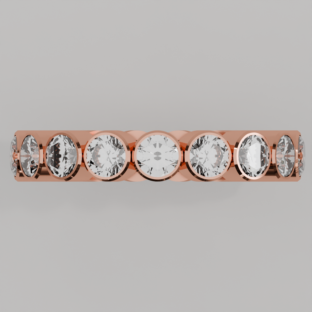 Churumbela Completa BEZEL de 3.5mm Diamante Natural - Abril - Churumbela de Oro (10k, 14k, 18k)