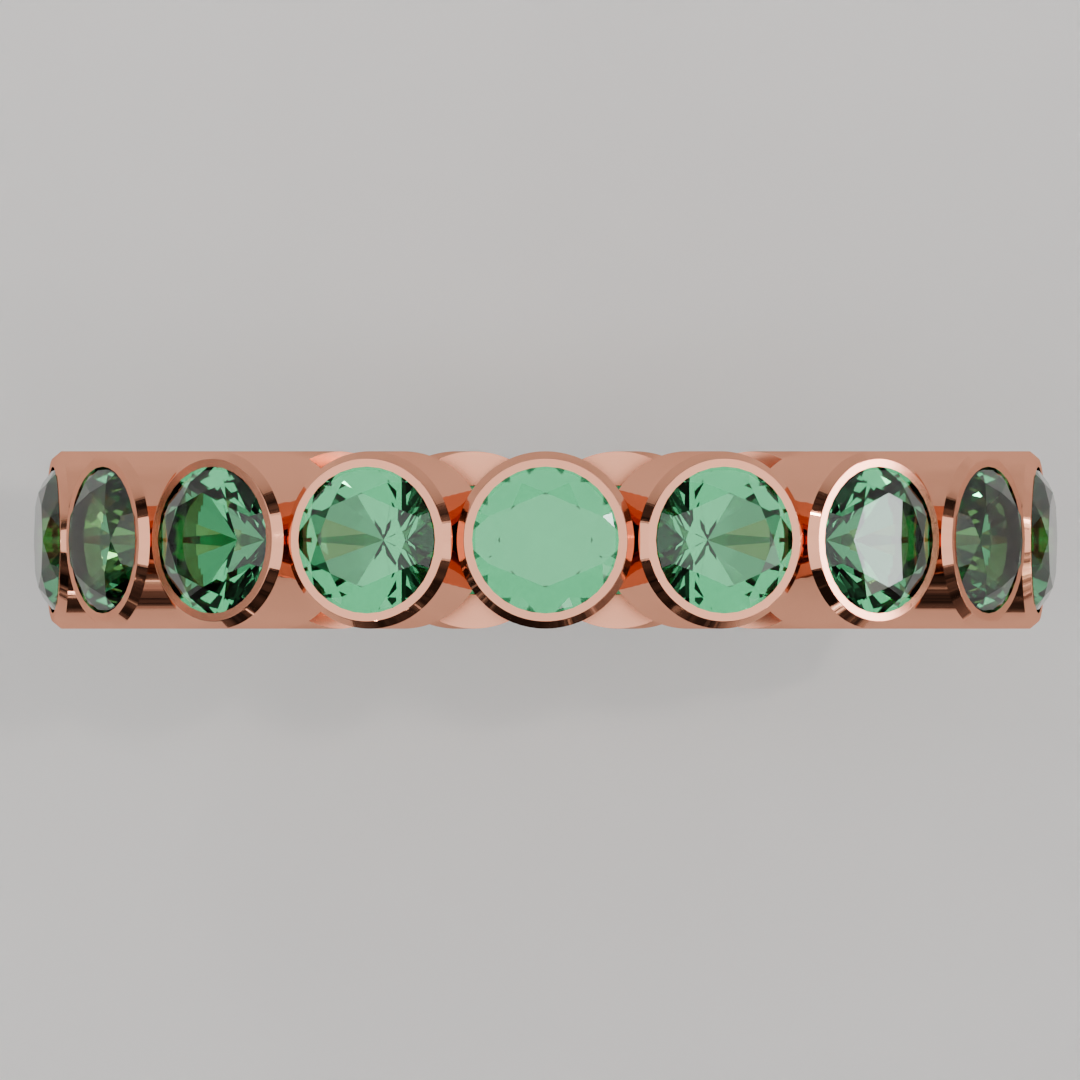 Churumbela Completa Esmeralda BEZEL- Birthstone Mayo - 3.5mm - Churumbela de Oro (10k, 14k, 18k) y Moissanitas