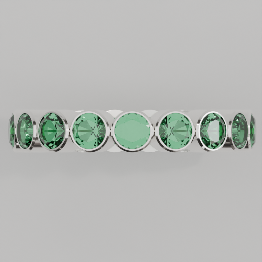 Churumbela Completa Esmeralda BEZEL- Birthstone Mayo - 3.5mm - Churumbela de Oro (10k, 14k, 18k) y Moissanitas