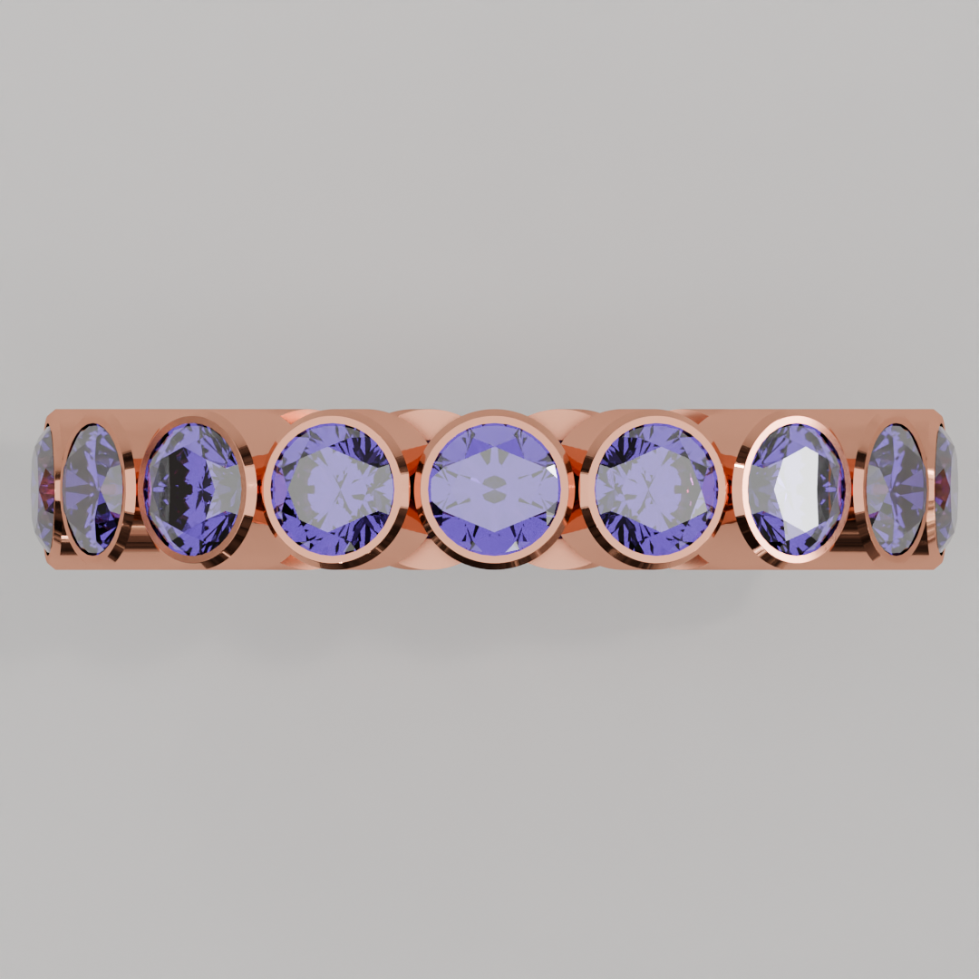 Churumbela Completa Alejandrita BEZEL- Birthstone Junio - 3.5mm - Churumbela de Oro (10k, 14k, 18k) y Moissanitas