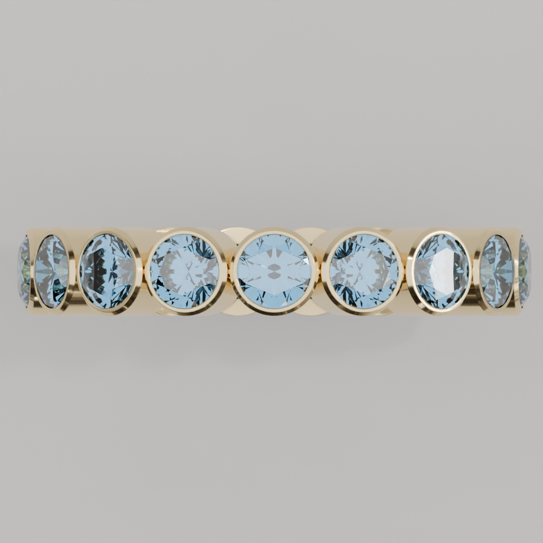 Churumbela Completa Topacio Azul BEZEL - Birthstone Diciembre -3.5mm