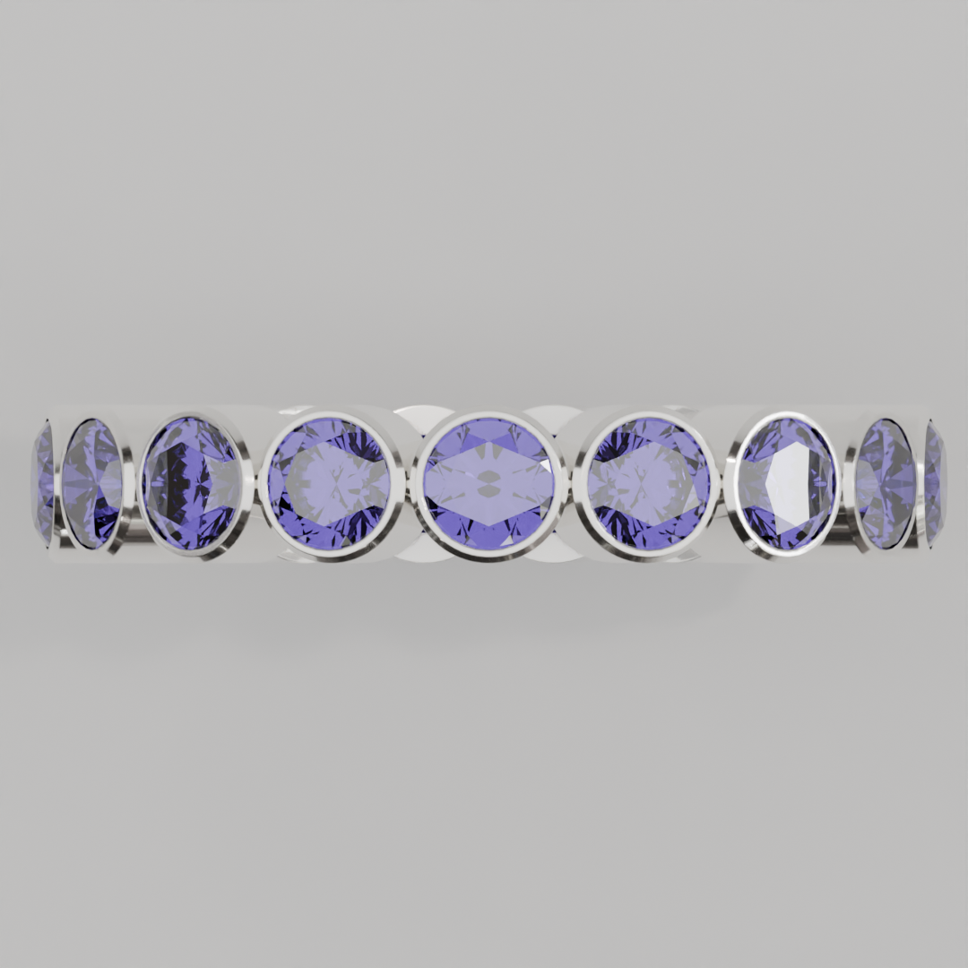 Churumbela Completa Alejandrita BEZEL- Birthstone Junio - 3.5mm - Churumbela de Oro (10k, 14k, 18k) y Moissanitas