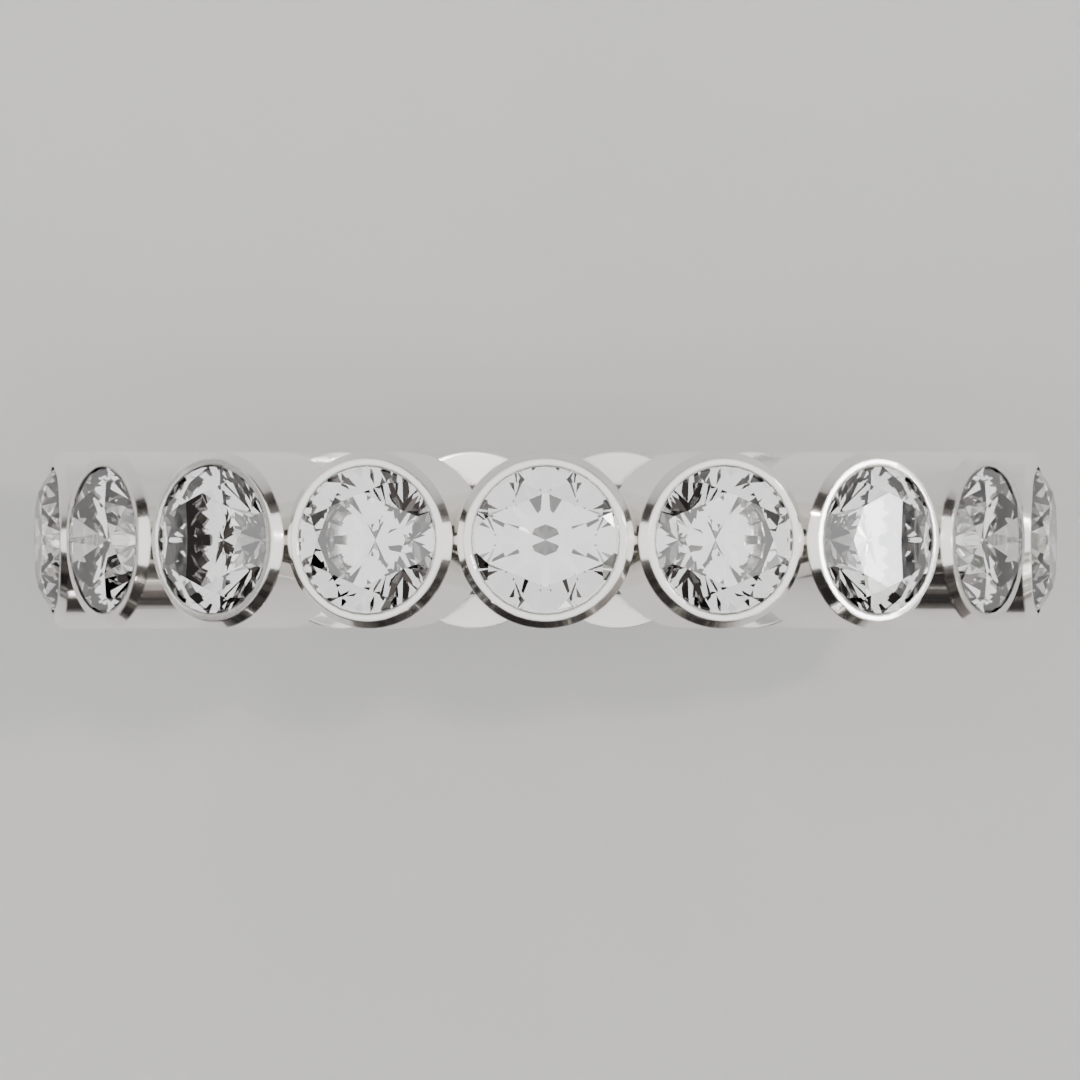 Churumbela Completa BEZEL de 3.5mm Diamante Natural - Abril - Churumbela de Oro (10k, 14k, 18k)