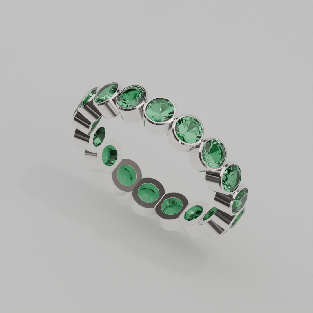 Churumbela Completa Esmeralda BEZEL- Birthstone Mayo - 3.5mm - Churumbela de Oro (10k, 14k, 18k) y Moissanitas