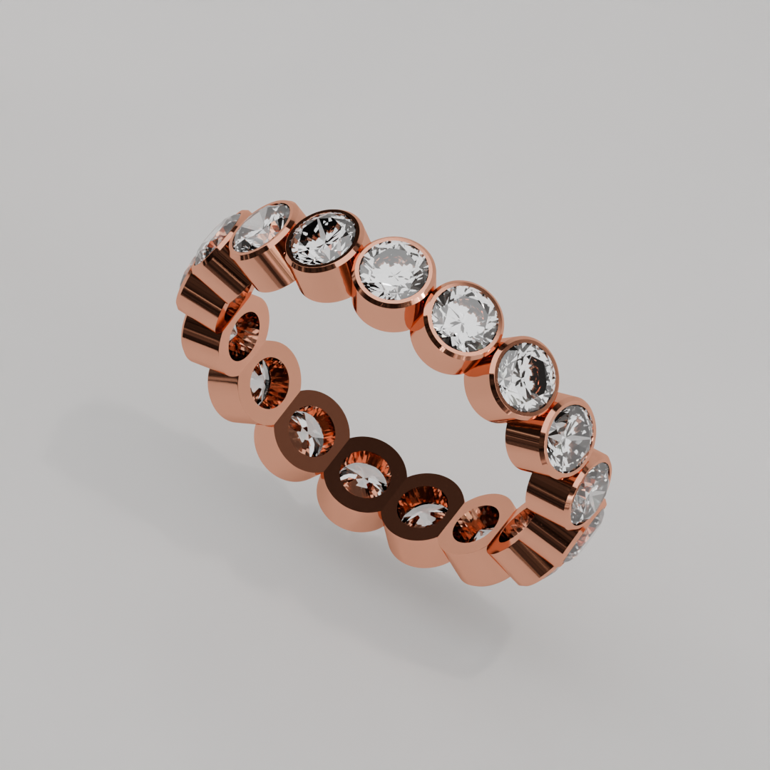 Churumbela Completa BEZEL de 3.5mm Diamante Natural - Abril - Churumbela de Oro (10k, 14k, 18k)