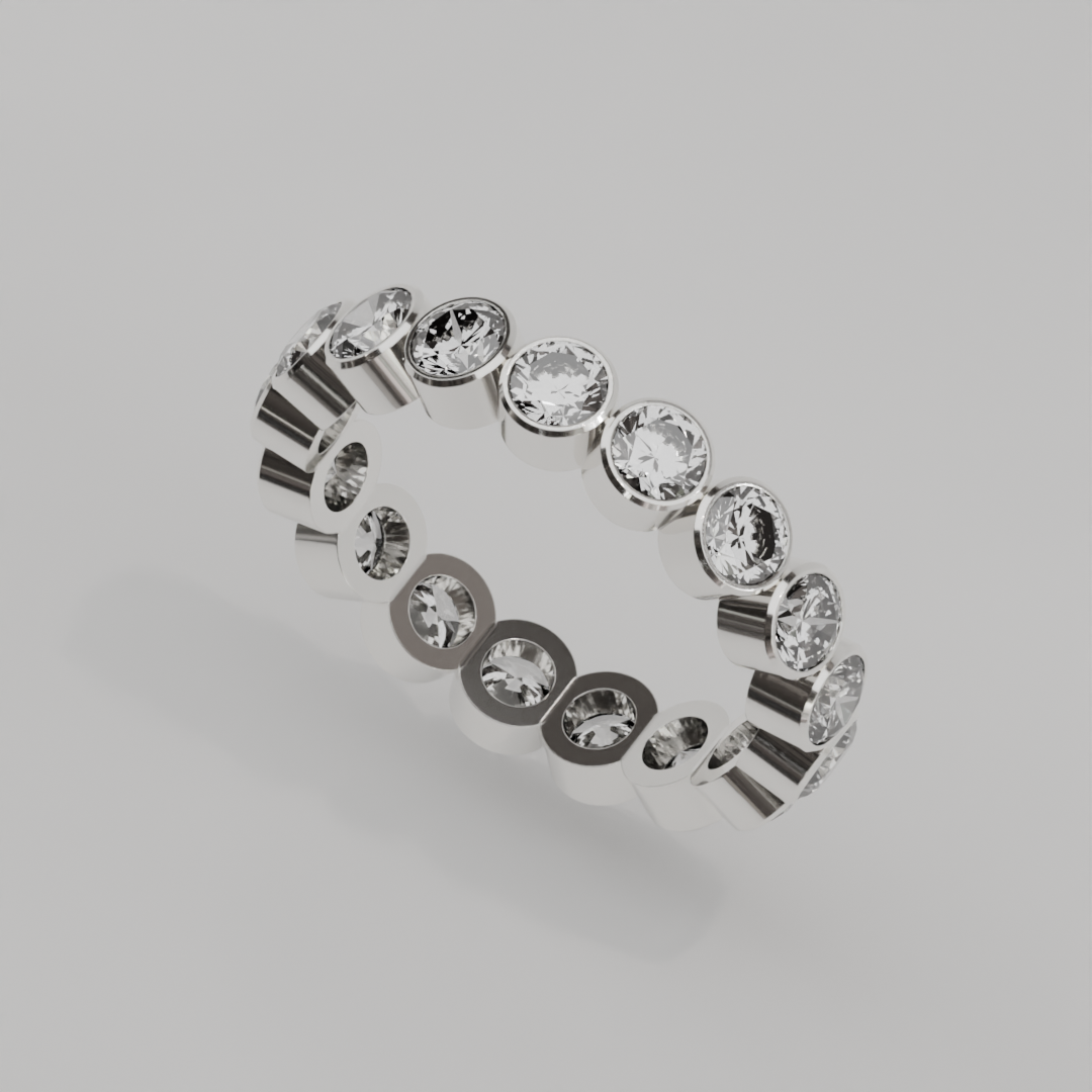 Churumbela Completa BEZEL de 3.5mm Diamante Natural - Abril - Churumbela de Oro (10k, 14k, 18k)