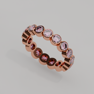 Churumbela Completa Turmalina Rosa BEZEL- Birthstone Octubre - 3.5mm