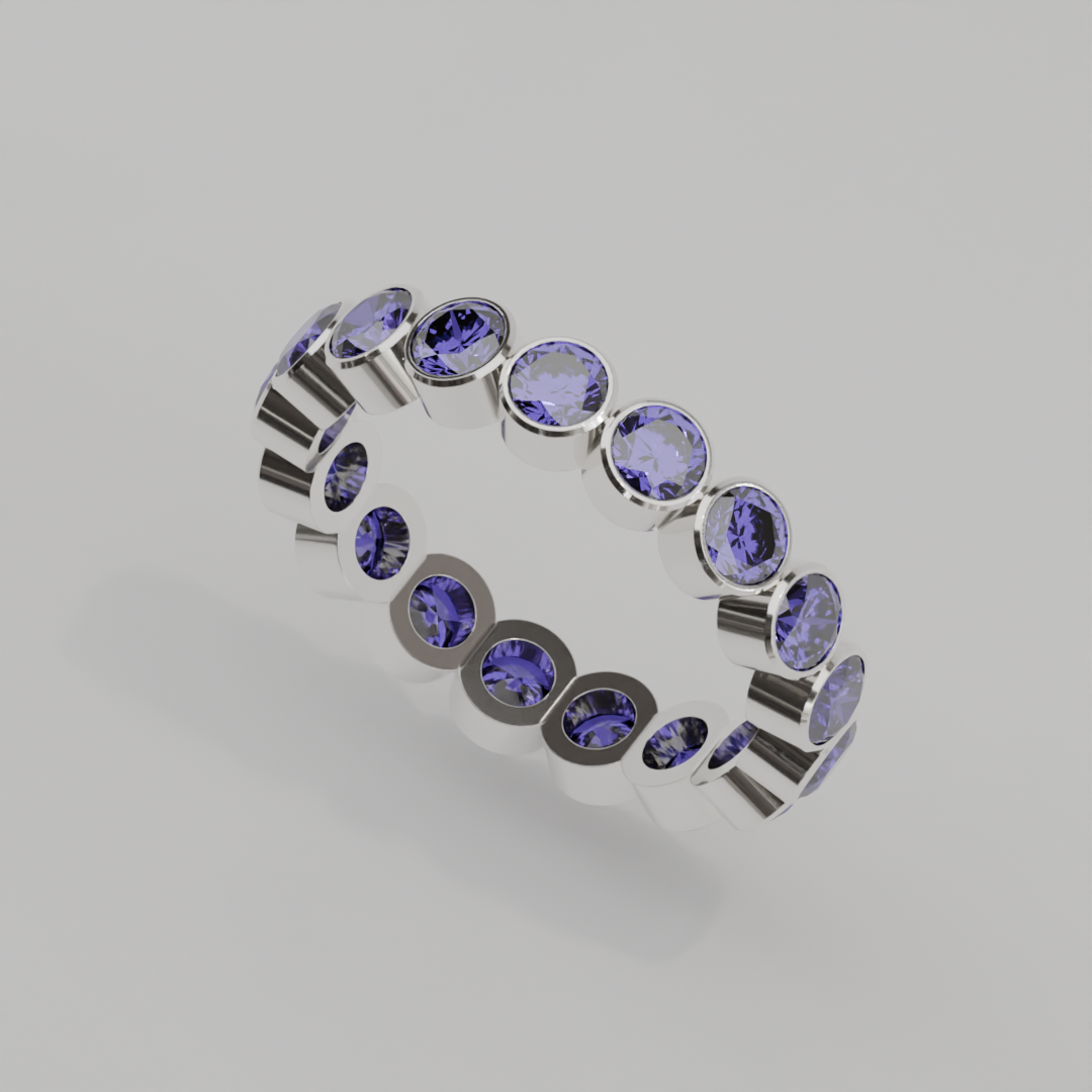 Churumbela Completa Alejandrita BEZEL- Birthstone Junio - 3.5mm - Churumbela de Oro (10k, 14k, 18k) y Moissanitas