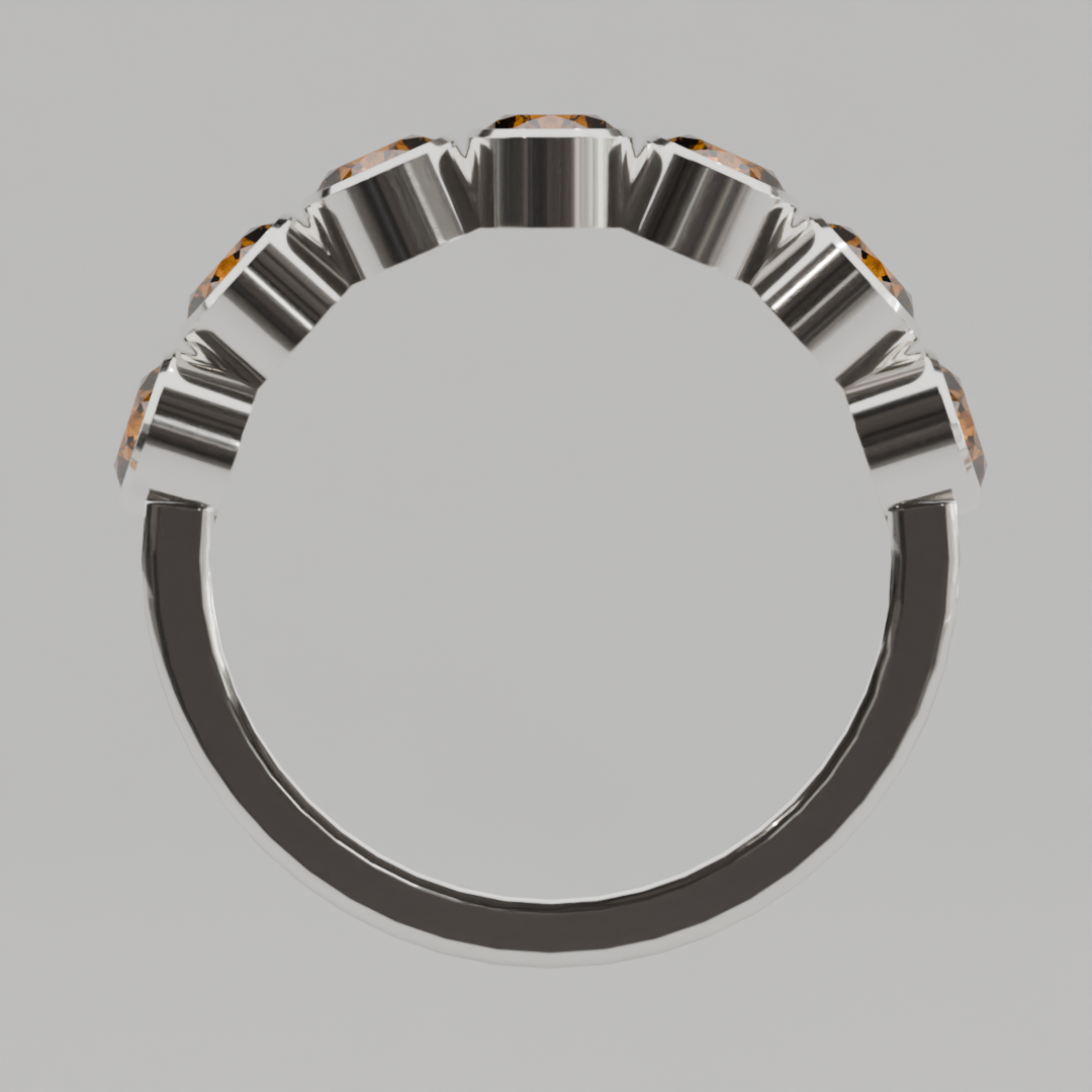 Media Churumbela Citrino BEZEL- Birthstone Noviembre - 4.0mm - Churumbela de Oro (10k, 14k, 18k) y Moissanitas