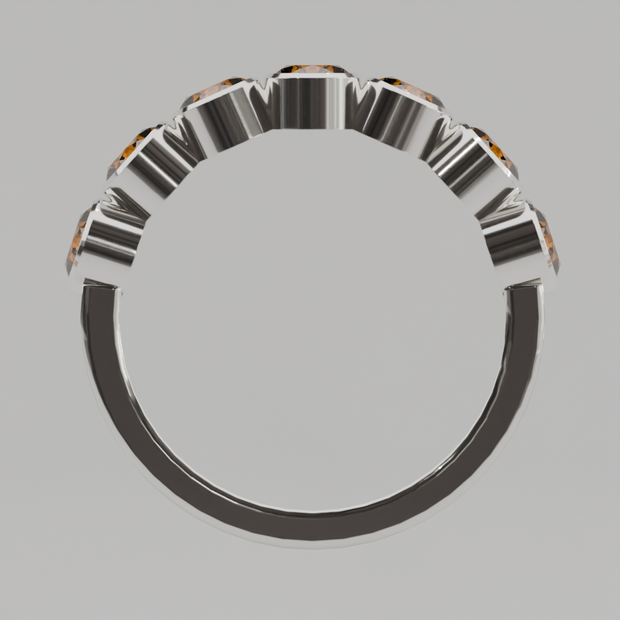 Media Churumbela Citrino BEZEL- Birthstone Noviembre - 4.0mm - Churumbela de Oro (10k, 14k, 18k) y Moissanitas