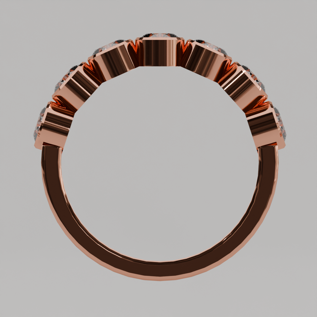 Media Churumbela BEZEL de 4.0mm Moissanita - Abril - Churumbela de Oro (10k, 14k, 18k) y Moissanitas