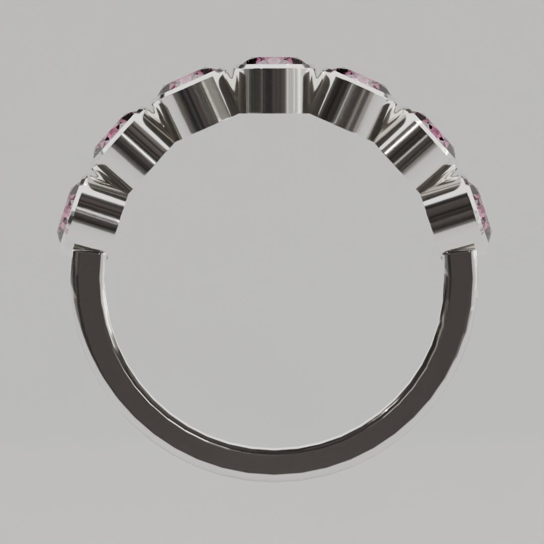 Media Churumbela Turmalina Rosa BEZEL- Birthstone Octubre - 4.0mm - Churumbela de Oro (10k, 14k, 18k) y Moissanitas