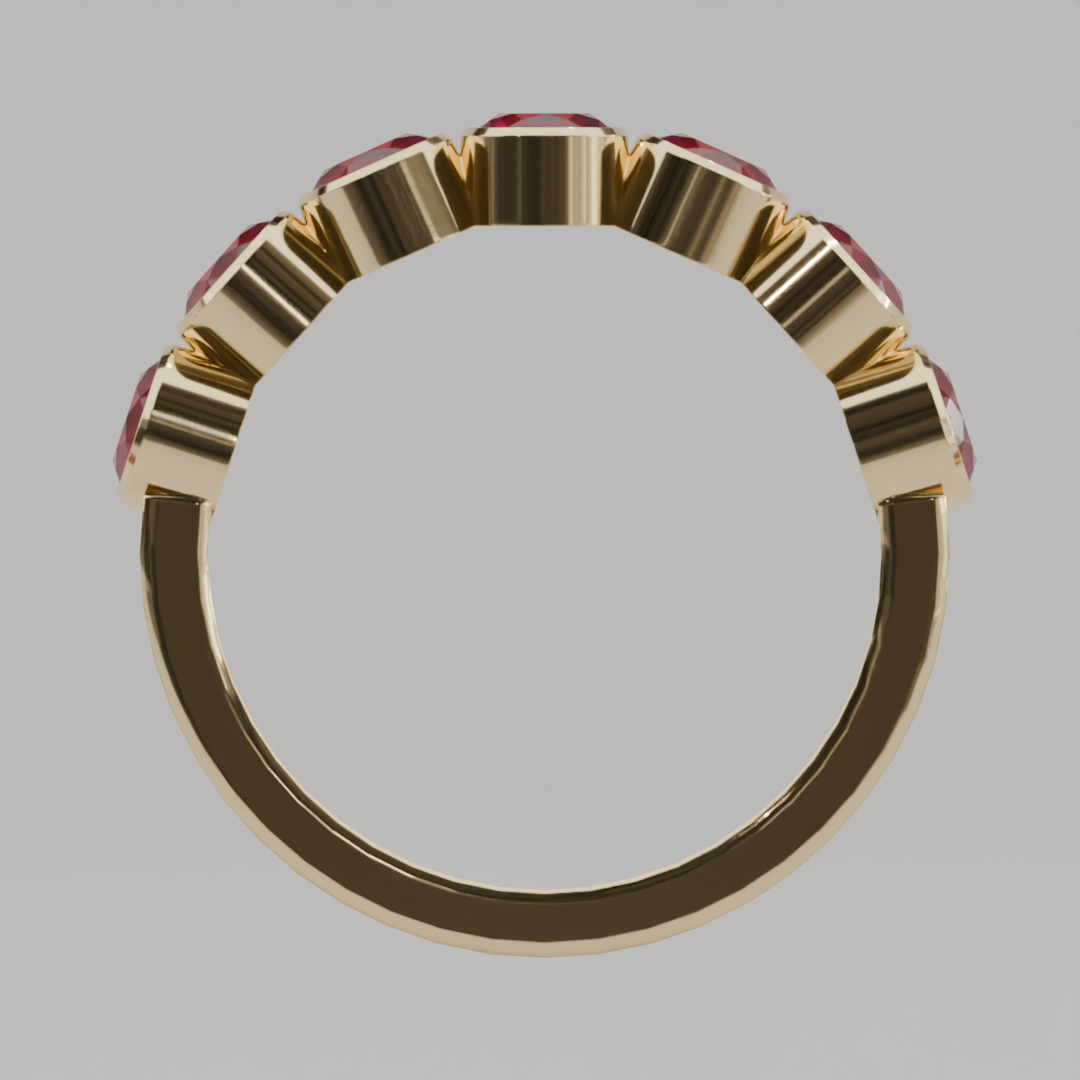 Media Churumbela Rubi BEZEL- Birthstone Julio - 4.0mm - Churumbela de Oro (10k, 14k, 18k) y Moissanitas
