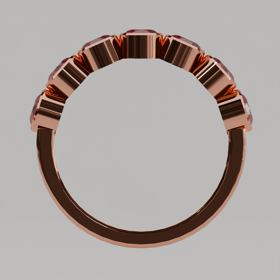Media Churumbela Rubi BEZEL- Birthstone Julio - 4.0mm - Churumbela de Oro (10k, 14k, 18k) y Moissanitas
