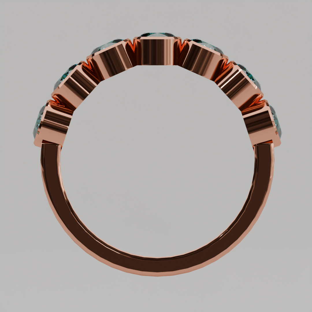 Media Churumbela Agua Marina BEZEL - Birthstone Marzo - 4.0mm