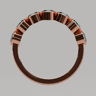 Media Churumbela Agua Marina BEZEL - Birthstone Marzo - 4.0mm