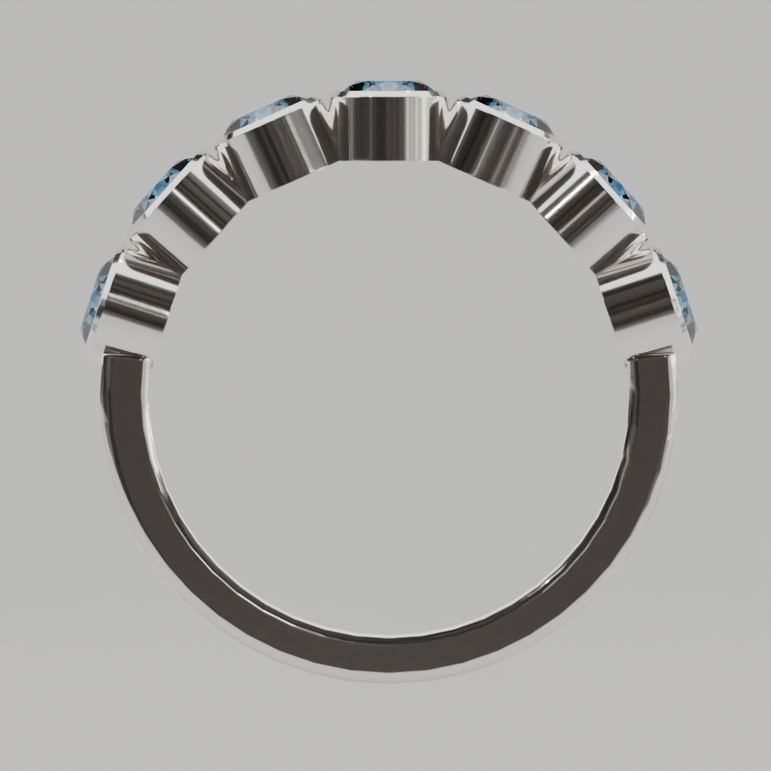 Media Churumbela Topacio Azul BEZEL- Birthstone Diciembre - 4.0mm - Churumbela de Oro (10k, 14k, 18k) y Moissanitas