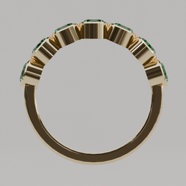 Media Churumbela Esmeralda BEZEL - Birthstone Mayo - 4.0mm - Churumbela de Oro (10k, 14k, 18k) y Moissanitas