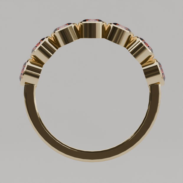 Media Churumbela Turmalina Rosa BEZEL- Birthstone Octubre - 4.0mm - Churumbela de Oro (10k, 14k, 18k) y Moissanitas