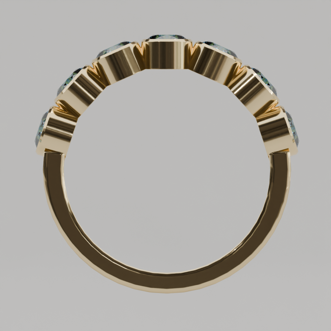 Media Churumbela Topacio Azul BEZEL- Birthstone Diciembre - 4.0mm - Churumbela de Oro (10k, 14k, 18k) y Moissanitas