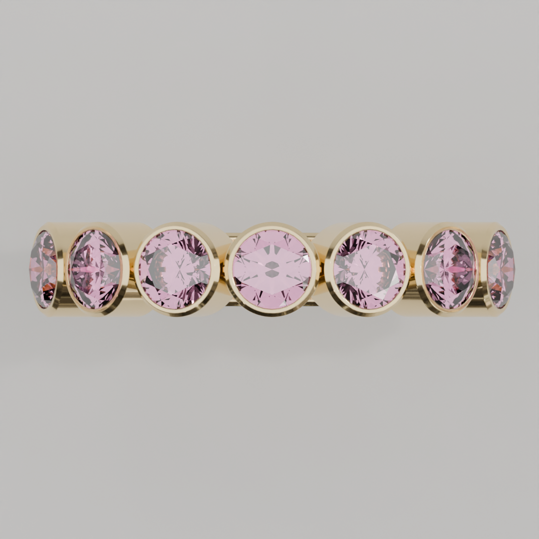 Media Churumbela Turmalina Rosa BEZEL- Birthstone Octubre - 4.0mm