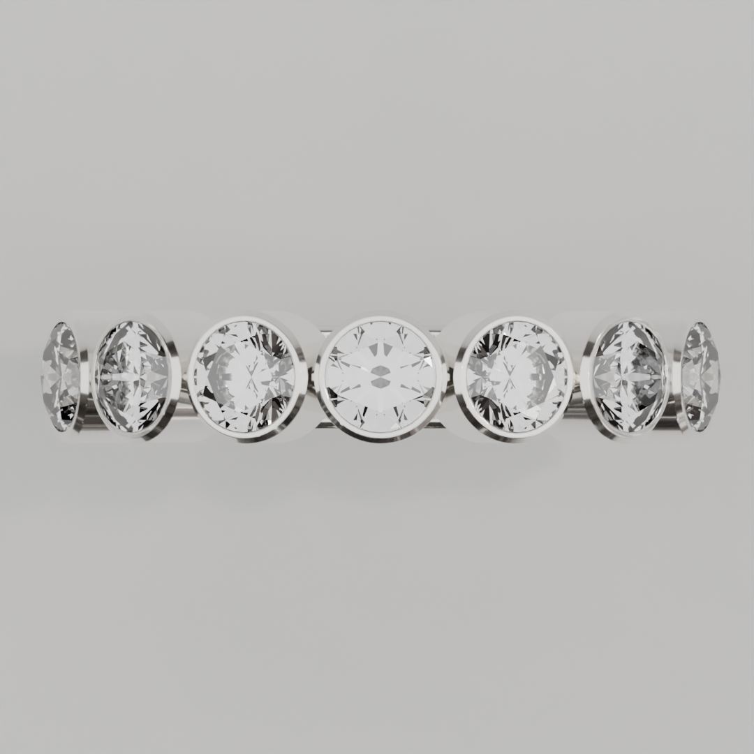 Media Churumbela BEZEL de 4.0mm Moissanita - Abril - Churumbela de Oro (10k, 14k, 18k) y Moissanitas