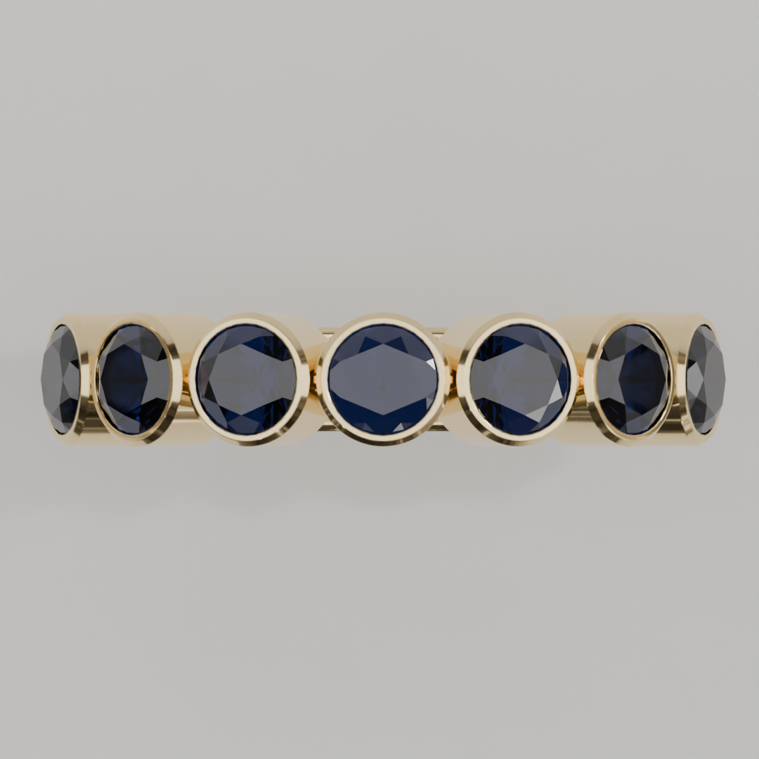 Media Churumbela Zafiro BEZEL - Birthstone Septiembre - 4.0mm - Churumbela de Oro (10k, 14k, 18k) y Moissanitas