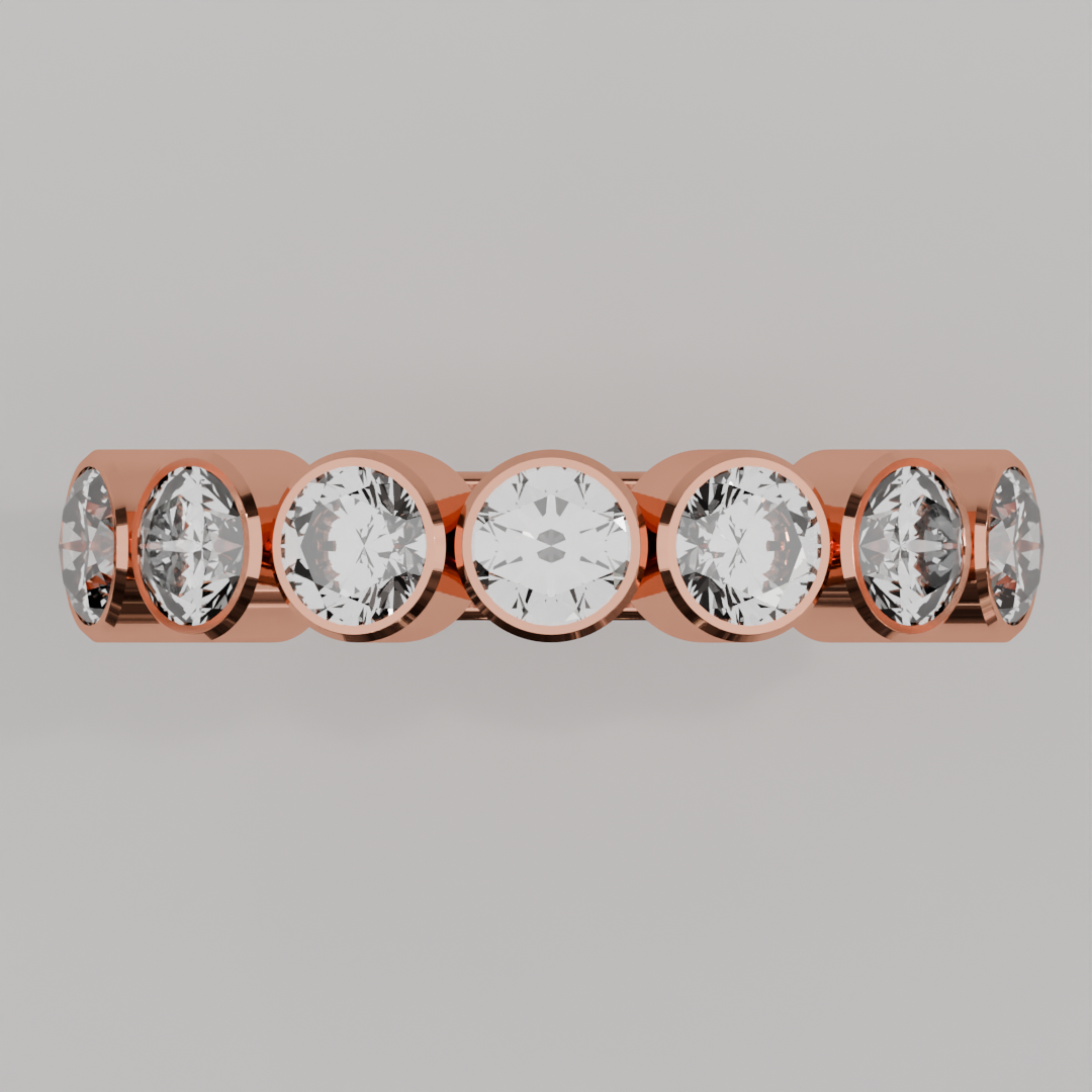 Media Churumbela BEZEL de 4.0mm Moissanita - Abril - Churumbela de Oro (10k, 14k, 18k) y Moissanitas