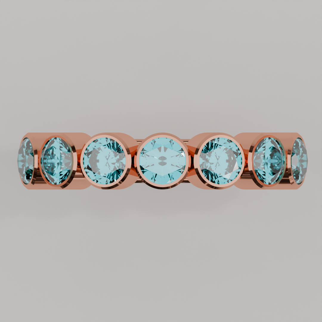 Media Churumbela Agua Marina BEZEL - Birthstone Marzo - 4.0mm